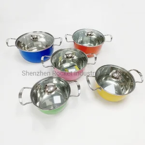 Spray Paint Colors Kitchen Cooking Pot Set Stainless Steel Induction Cookware Pot Sets