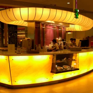 L Shape Coffee Bar Counter LED Table