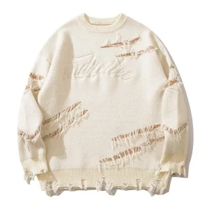 New Niche Solid Color 3D Pattern Men's Autumn Winter Casual Loose Pullover Sweater with Front Logo