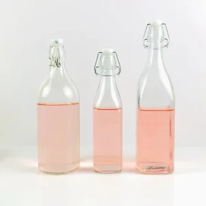 750ml 1000ml Classic Unique Easy Flip Lid Clear Drink Beer Wine Water Bottles Glass Swing Top Bottle with Airtight Stopper Cap