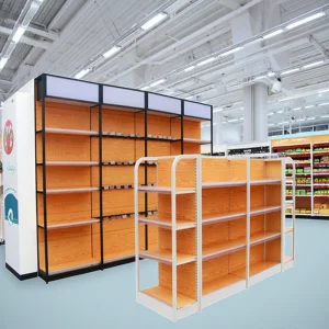 Guichang Estantes Modern Steel Metal Rack Light Heavy Duty Store Grocery Gondola Shelving Supermarkets Shops Display Stand
