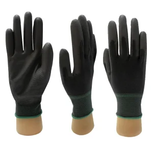 Factory Direct Sale Polyester Liner ESD Antistatic PU Coated Gloves for Working