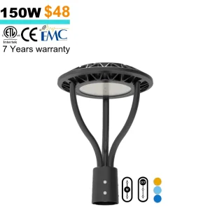 30W 40W 50W 60W 80W 100W 120W Customized Post Top LED Light Fitting 170lm/W 190lm/W High Lumen IP66 Post Top Decorative Street Lights for Garden and Yard Court
