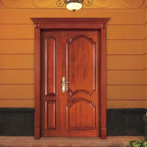 Foshan Top Quality House Exterior Main Wooden Doors Design One and Half Leaf Antique Carved Wood Door