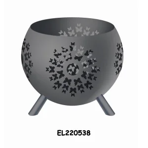 Best High temperature Gray Global Metal Fire Pit with Feet Bonfire Outdoor Heater for Wood Burning with Laser Cut Design Supplier, Factory