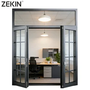 ZEKIN Double Glass With Grille SDL French Design Aluminum Ultra Narrow Frame Balcony Window Aluminum Frame Casement House Window