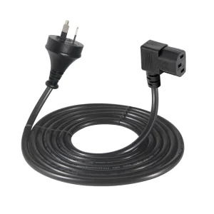 1.5m/5ft Iec C13 Kettle Lead to Au Plug 3 Pin Ac Power Cable Cord Monitor Angled L Shape Extension Cable
