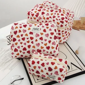 Neceseres de Maquillaje Corazón Rojo