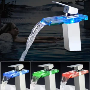 OEM LED Smart Waterfall Faucet, Modern Bathroom Faucet, Suitable for Bathrooms and Restrooms Exporters, Service