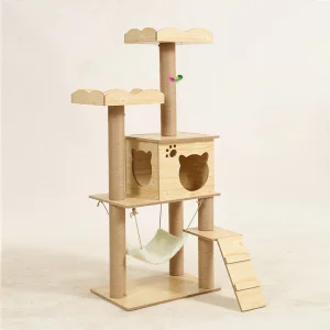 High-Stability Large Cat Tree Condo with Cozy Hammock and Perch