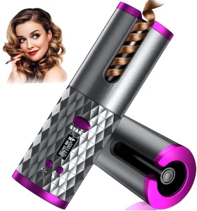 TOPLIFEE P03 Hot Sale USB Rechargeable Cordless Ceramic Hair Curler 5000mAh 110-240V 40W Automatic Heated Curling Wand LCD PTC