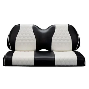 Capa de assento para carrinho de golfe com costura em diamante preto e branco para Club Car
