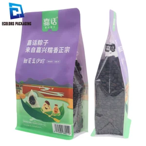 Ecolors Packaging High Quality Plastic Laminated 8 Side Gusseted Snack Food Bag