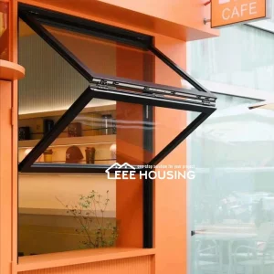 Factory Direct Supply Commercial Bi-Fold Kitchen Bar Pass Through Fold up Windows Balcony Accordion Glass Aluminum Vertical Folding Window for Cafe Shop