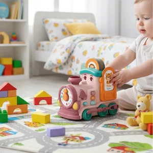 Tren de luz y sonido a pilas Baoli para el desarrollo temprano juguetes educativos para bebés