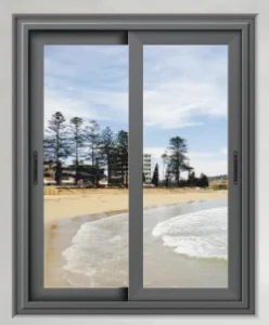 Ventana de cristal deslizante de casement horizontal y vertical de aleación de aluminio