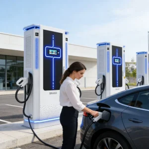 Parking Compatible 80kw DC EV Charger for Swedish Retail with Flat-Pack Design
