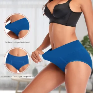 Bragas de algodón para mujeres de cintura alta, transpirables y a prueba de fugas, ropa interior menstrual para adolescentes