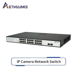 24 Port Gigabit PoE Switch 370W 2 Uplinks 802.3af/at Built-in AC Power Large Cache No Lag Stable Design Network Switch