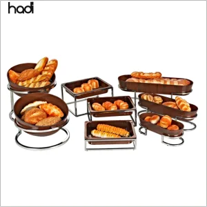 Stainless Steel Tabletop Etagere for Party Serving Fruit Food Display Melamine Bowls &amp; Plate Restaurant Hotel Supplies