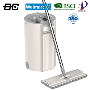 Microfiber Flat Squeeze Cleaning Mop with Bucket for All Floors for Supermarket