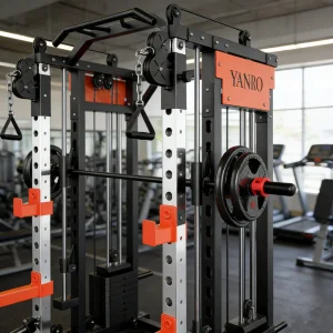Multifunctional Integrated Smith Machine System with Squat Rack and Pull-up Bar