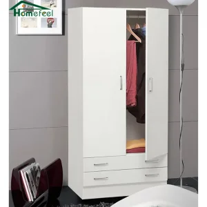 Factory Price Modern Bedroom Home Furniture Wooden Hinged Door Flat Pack Wardrobe