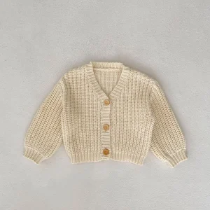Autumn Baby Boys Girls Sweet Knitwear Cotton Knit Sweater Cardigan