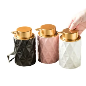 OEM Multicolor Rhombus Embossed Ceramic Soap Dispenser Manufacturer, Product