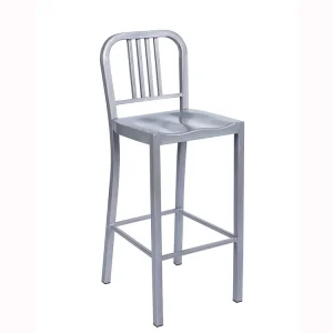 Bistro Grey Steel Navy Bar Stool
