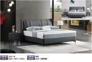 Muebles modernos de madera para el hogar y hotel, juego de dormitorio, sofá de pared, cama doble, cama de cuero, cama king (UL-BEJ2011)