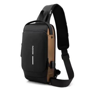 2025 Fashion New Style USB Charging Port Waterproof Sling Bag