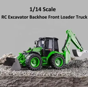 2024 Construction RC Excavator 1/14 Scale 2.4GHz 9CH Radio Control Excavator Backhoe Loader Truck Vehicle for Kids