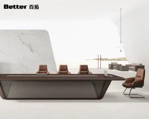 Modern Long Modular Wood Conference Table