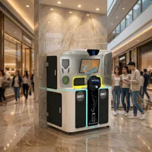 Robotic Arm 24H Coffee Barista Latte Print Automatic Coffee Vending Machine SDK Enabled Touchscreen LED Display Custom Graphics