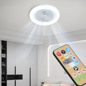 Ceiling Fans with Remote Control and Light LED Lamp Fan E27 Converter Base Smart Silent Ceiling Fans for Bedroom Living Room