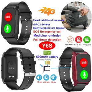 New design China manufacture 4G IP67 waterproof smart watch GPS tracking tracker locator device with HR BP SPO2 fall down detection SOS call Y6S