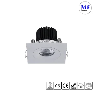 Factory Price 7W IP54 High CRI Aluminum Housing Square Recessed Downlight Interior Lighting LED Ceiling Down Light