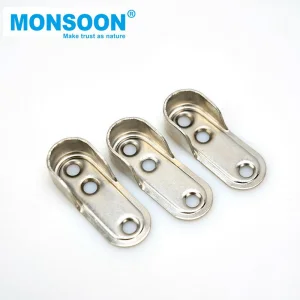 Wardrobe Accessories Tube Hanging Rail Support Closet Clothes Nickle Plated Pipe Hanger Zinc Alloy Oval Tube Support for Wardrobe