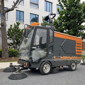 48V Battery-Powered Electric Ride-On Floor Sweeper Truck New Condition for School Hospital Plant Farm Cleaning Core Brush