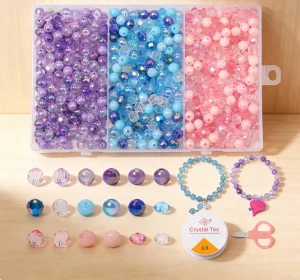 Diy Acrylic Beads Kits With Shinny Face Beads