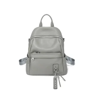 Mochila de Couro de Vaca de Grão Superior Premium com Opção de Transporte Transversal