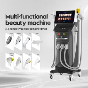 Multi-functional YAGS IPLS DPLS BBL ELIGHTS Ice Cooling Lasering 755 808 940 1064 Lasering Hair Removal 4 Wavelength Machine
