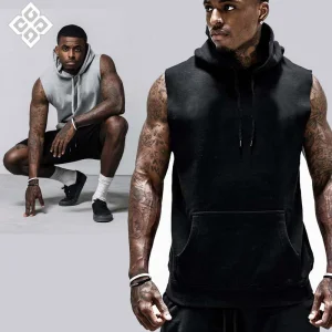 Sports Hooded Vest Men Brothers Casual Fitness Vest Running Training Clothing Fitness Gym Wear for Man
