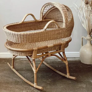Rocking Bassinet for Newborns Rattan