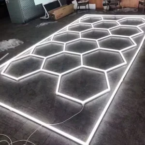 Fast Delivery Dropshipping Led Hexagon Garage Lighting Custom Hexagonal Led Light for Auto Detail Shop