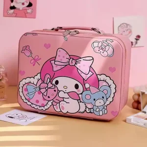Girl Vanity Portable Large Capacity Skincare Storage Box Cute Cartoon Portable Cosmetic Case Bag