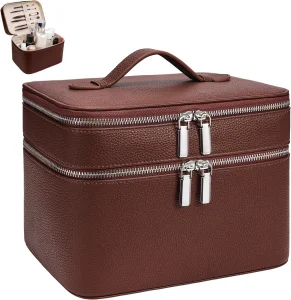 Double Layer Makeup Case Large Capacity Waterproof Travel Organizer