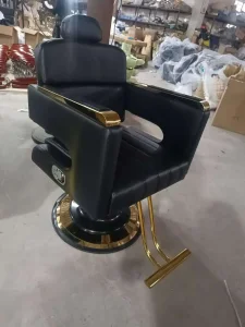 Classic Style Golden Hairdressing Barber Shop Hair Styling Chair Salon Reclining Barber Chair for Sale