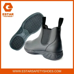 Durable Double Bind Elastic Gusset Abrasion-Resistant Kitchen Chef Executive Safety Shoes